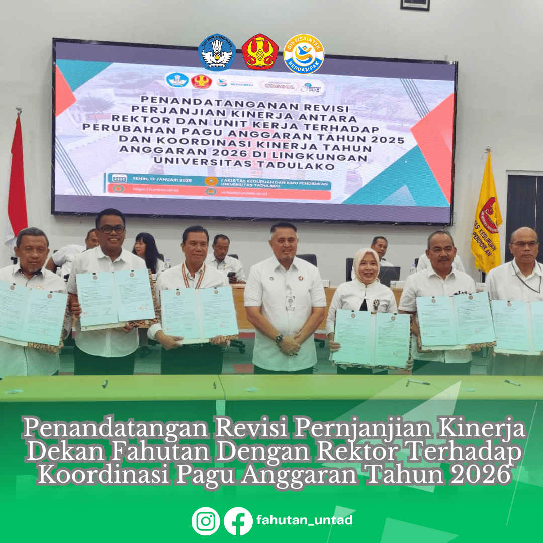 Thumbnail Dekan Fakultas Kehutanan Tandatangani Revisi Kinerja Bersama Rektor UNTAD