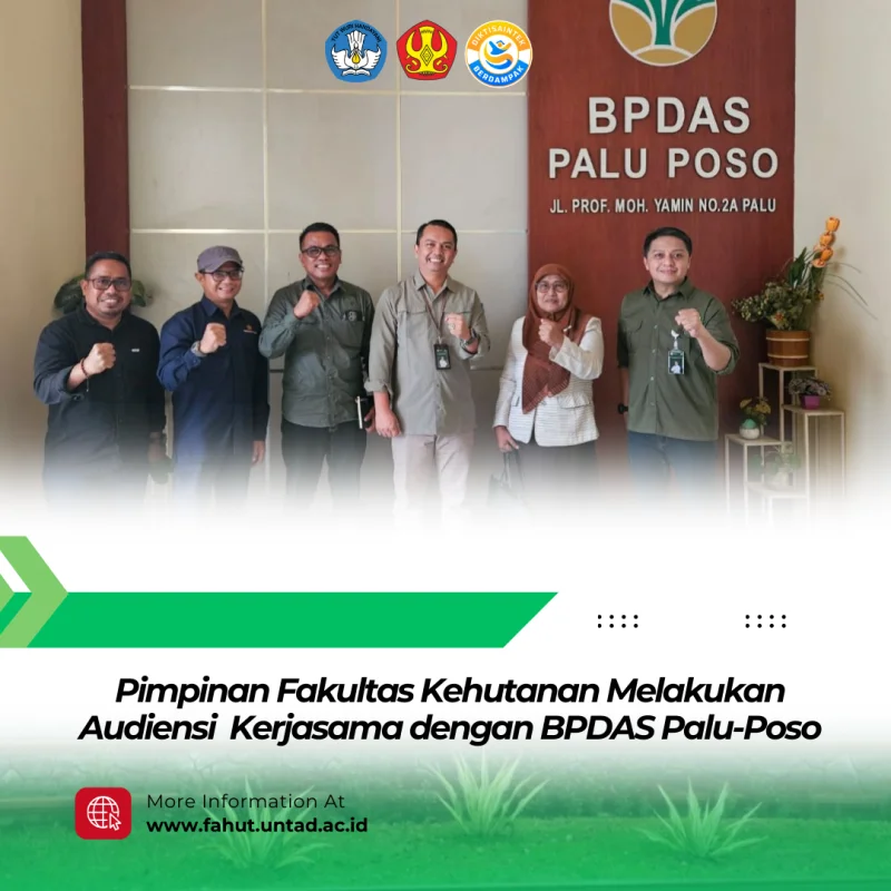 Thumbnail Pimpinan Fakultas Kehutanan Untad Lakukan Audiensi Kerja Sama dengan BPDAS Palu–Poso