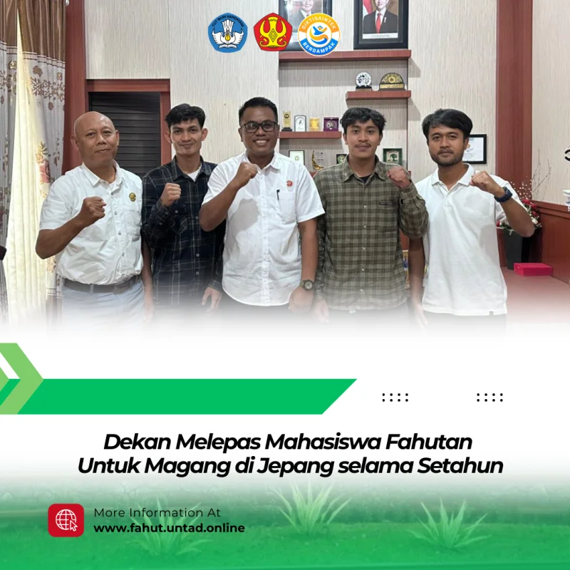 Thumbnail Dekan Fakultas Kehutanan UNTAD Lepas Mahasiswa Program Magang ke Jepang Selama Satu Tahun
