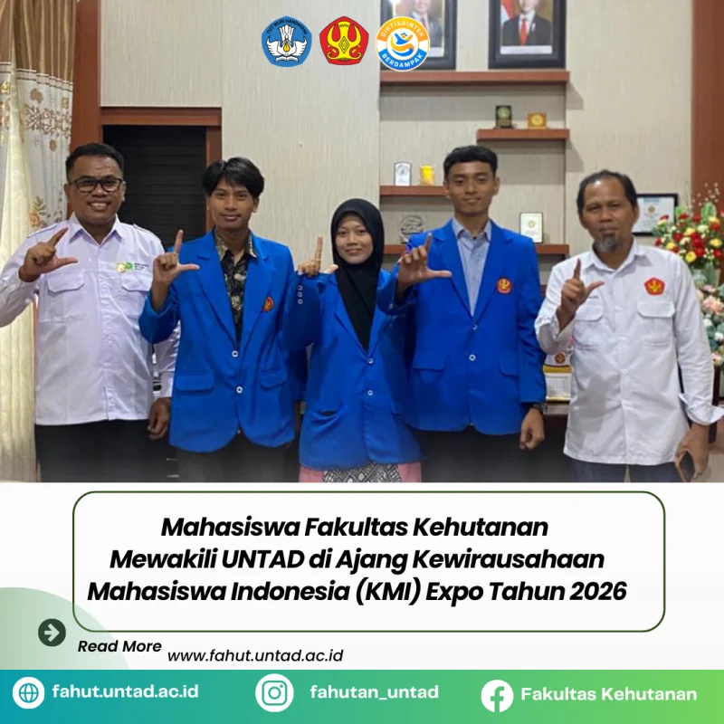 Thumbnail Mahasiswa FAHUT, FEB, dan FMIPA Wakili UNTAD pada KMI Expo 2026 di Universitas Jenderal Soedirman