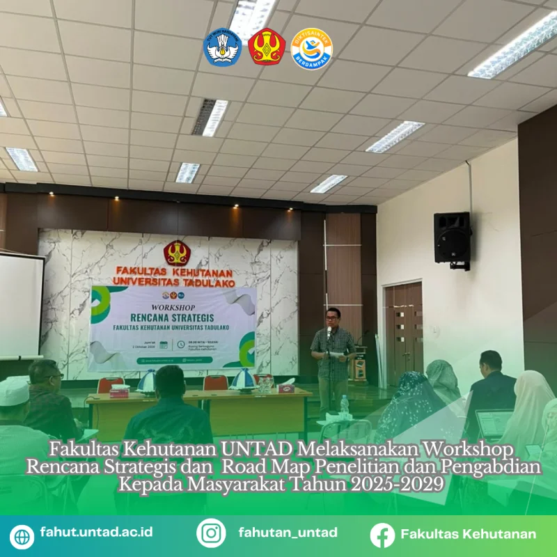 Thumbnail FAKULTAS KEHUTANAN UNTAD GELAR WORKSHOP RENCANA STRATEGIS DAN ROAD MAP PENELITIAN SERTA PENGABDIAN KEPADA MASYARAKAT