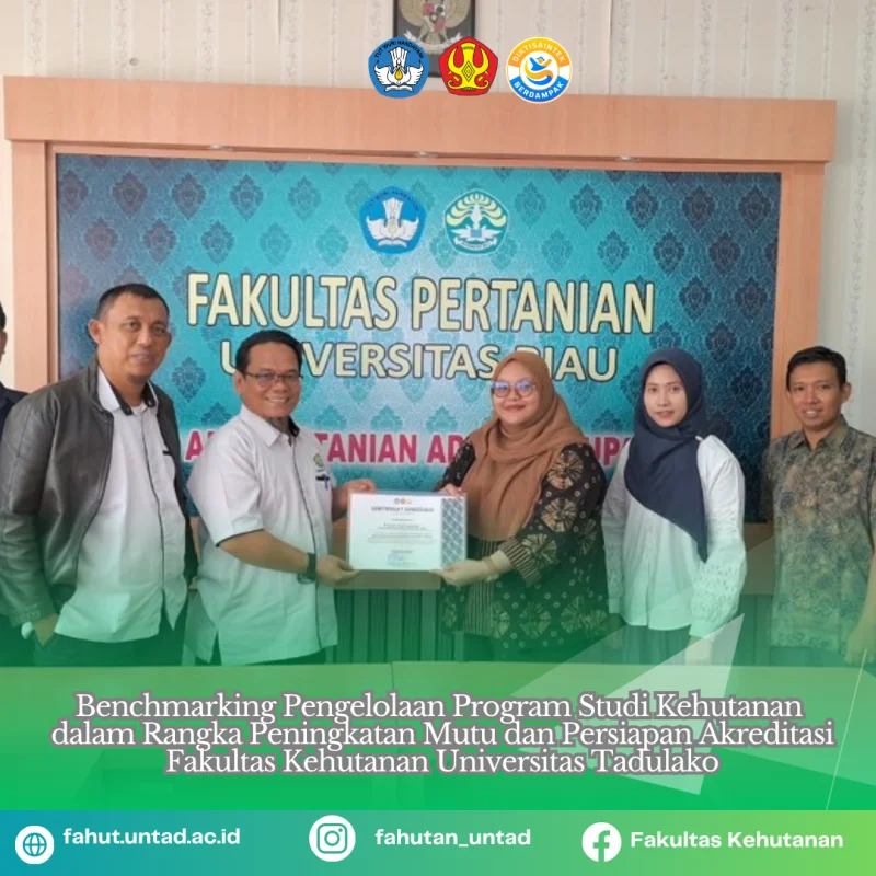 Thumbnail Fahutan UNTAD Laksanakan Benchmarking ke Sejumlah Program Studi Kehutanan untuk Peningkatan Mutu dan Persiapan Akreditasi